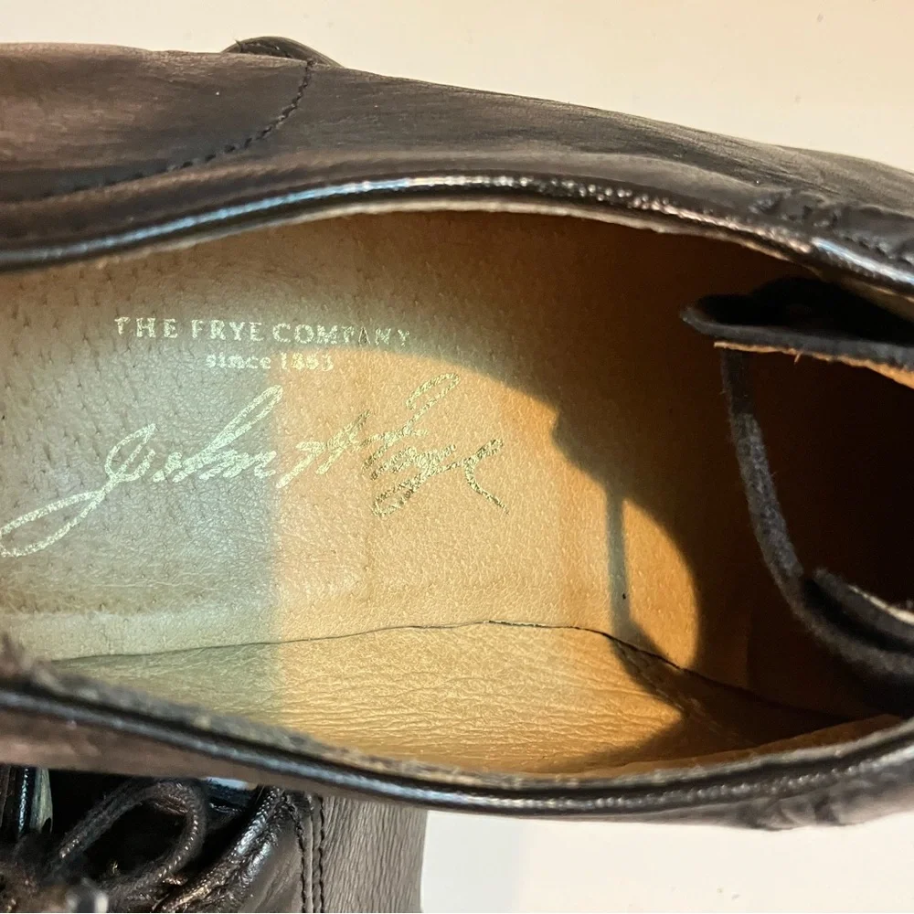 Frye vintage Men's Black Leather derby Shoes